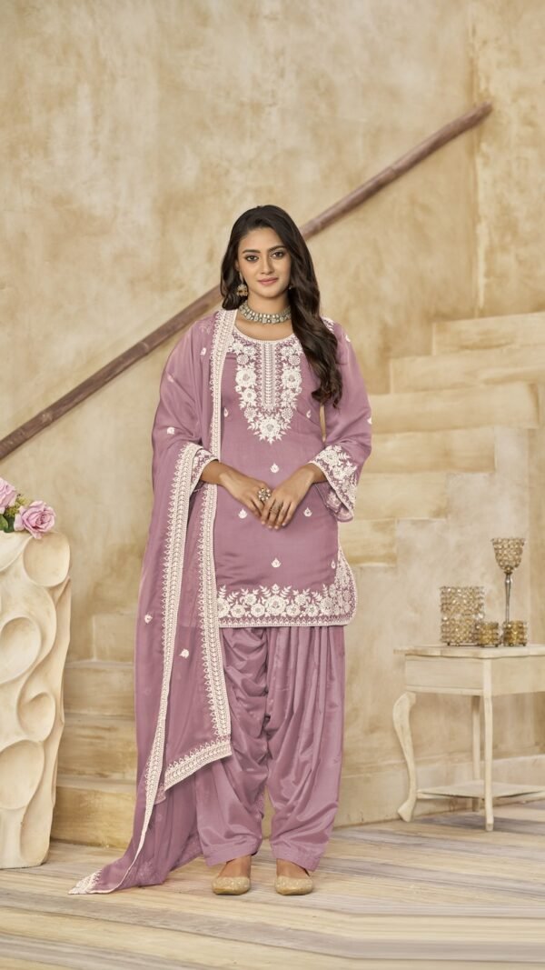 Luxe Lilac Chanderi Traditional Salwar Kameez – 59073-224-A