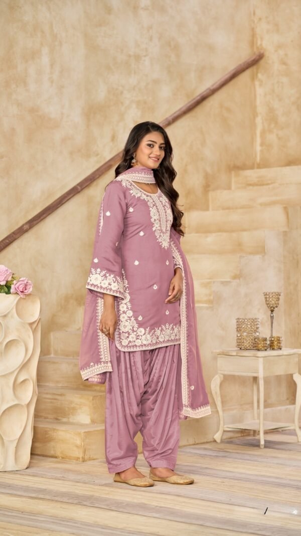 Luxe Lilac Chanderi Traditional Salwar Kameez – 59073-224-A