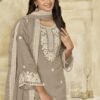 Enchanting Grey Chanderi Traditional Salwar Kameez – 59073-224-B