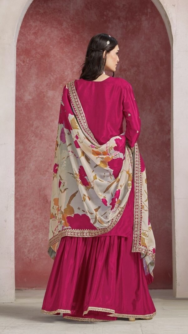 Gleaming Wine Chinon Gharara Salwar Kameez – 59596-228-D