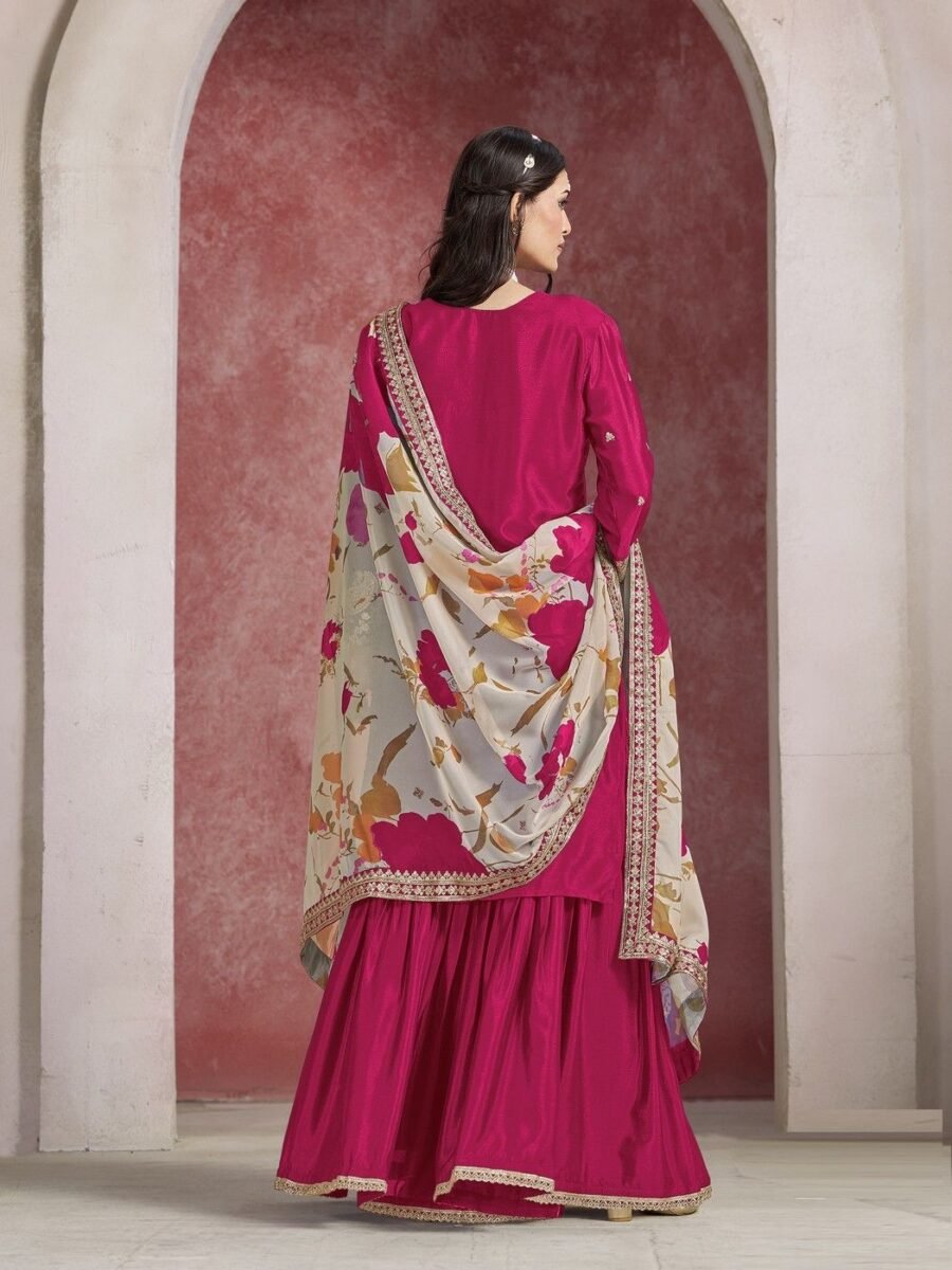Gleaming Wine Chinon Gharara Salwar Kameez – 59596-228-D