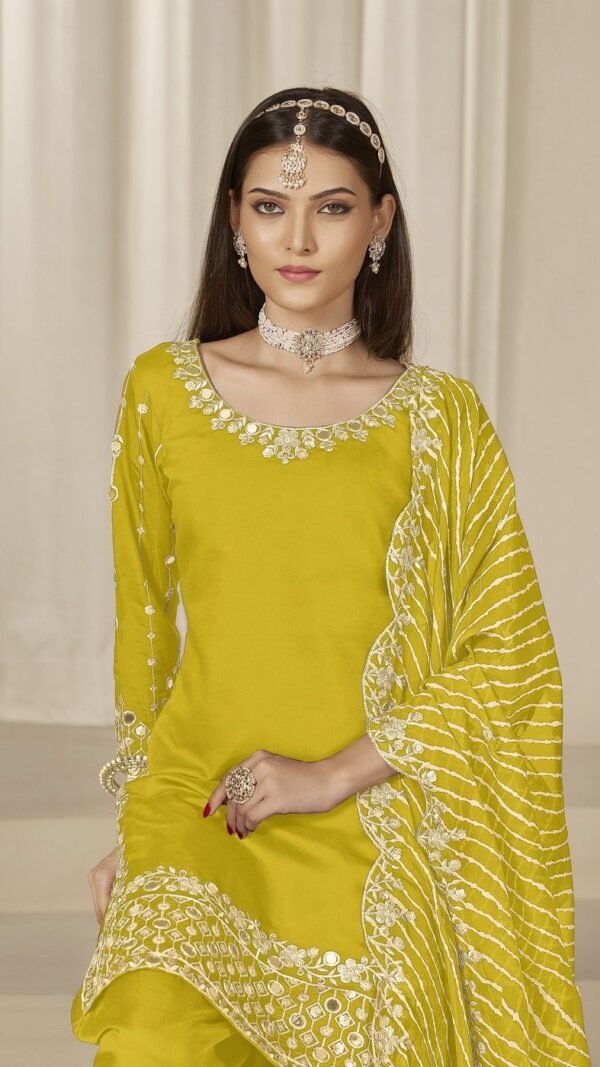 Trendy Yellow Chanderi Silk Patiala Salwar Kameez – 59760-229-A