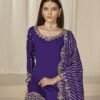 Elegant Violet Chanderi Silk Patiala Salwar Kameez – 59760-229-B