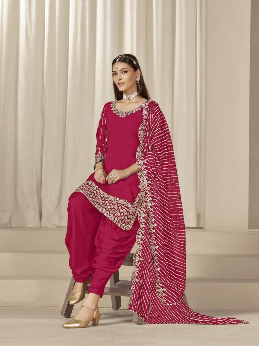 Magnetic Pink Chanderi Silk Patiala Salwar Kameez – 59760-229-D Magnetic Pink Chanderi Silk Patiala Salwar Kameez – 59760-229-D