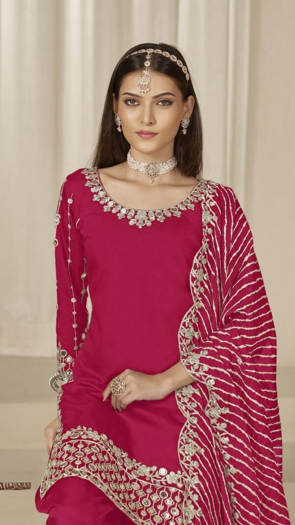 Magnetic Pink Chanderi Silk Patiala Salwar Kameez – 59760-229-D