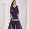 Refined Violet Roman Silk Patiala Salwar Kameez – 60251-231-B Refined Violet Roman Silk Patiala Salwar Kameez – 60251-231-B