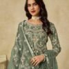 Sophisticated Green Net Palazzo Salwar Kameez – 61087-235-B