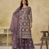Fierce Purple Net Palazzo Salwar Kameez – 61087-235-C