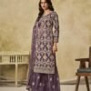 Fierce Purple Net Palazzo Salwar Kameez – 61087-235-C