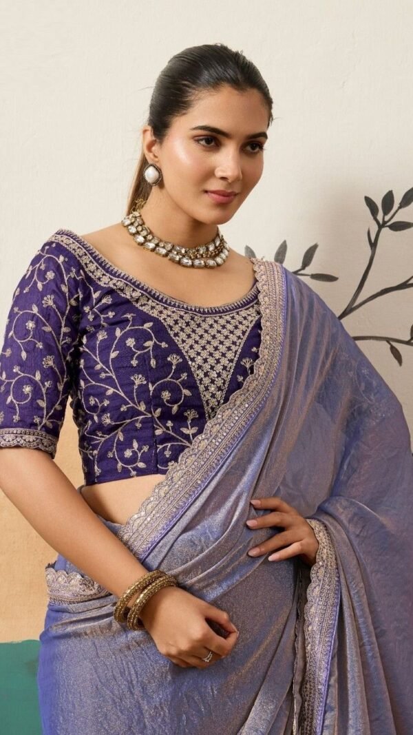 Confident Lavender Banglori Silk Traditional Saree – 61402-14001