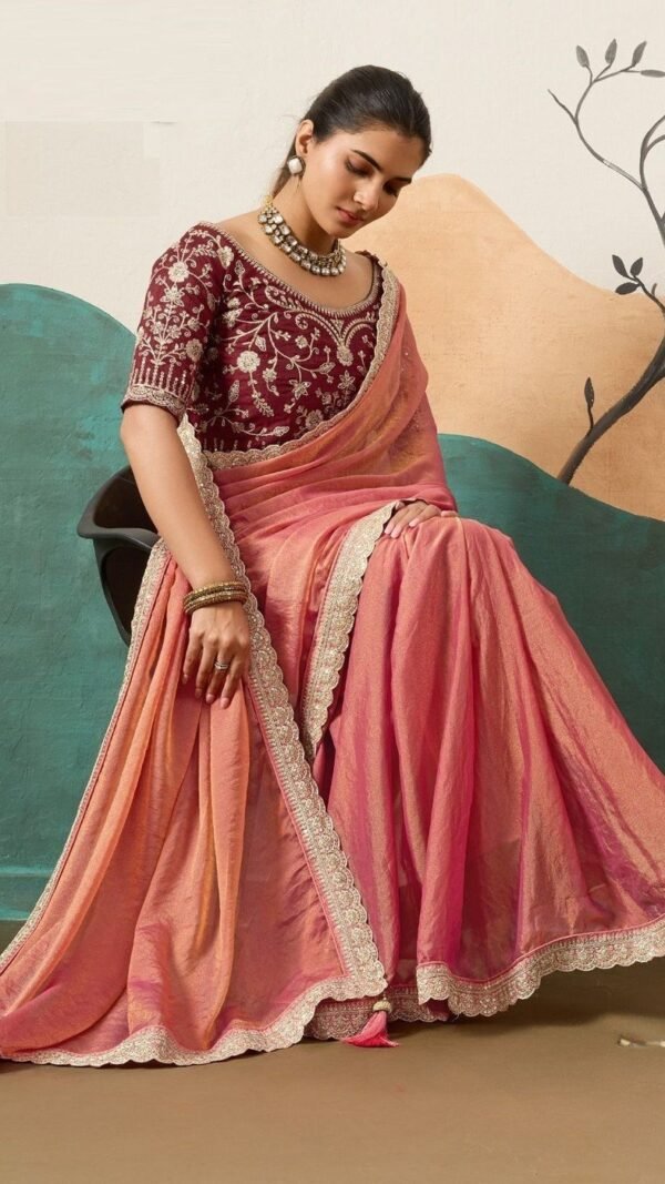 Dreamy Pink Banglori Silk Traditional Saree – 61402-14004