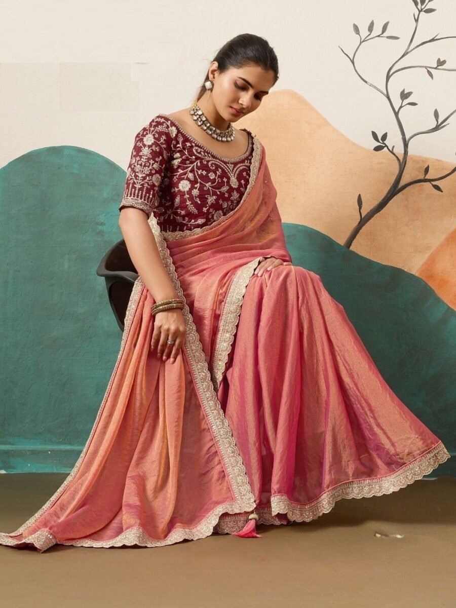 Dreamy Pink Banglori Silk Traditional Saree – 61402-14004