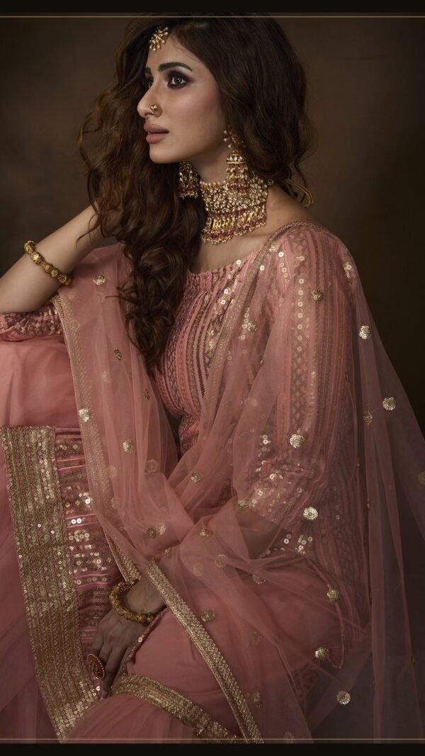 Polished Pink Soft Net Palazzo Salwar Kameez – AD-NS1-4201