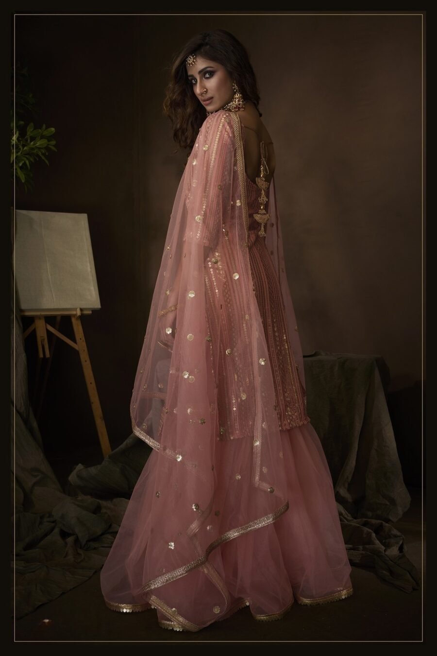 Polished Pink Soft Net Palazzo Salwar Kameez – AD-NS1-4201