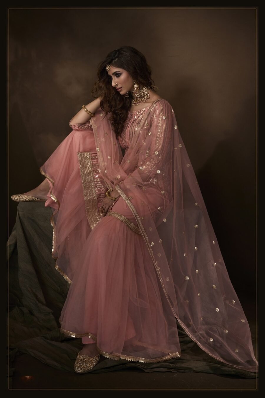 Polished Pink Soft Net Palazzo Salwar Kameez – AD-NS1-4201