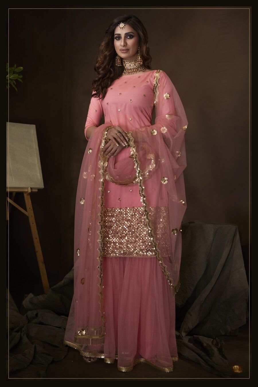Ravishing Pink Soft Net Palazzo Salwar Kameez – AD-NS1-4203