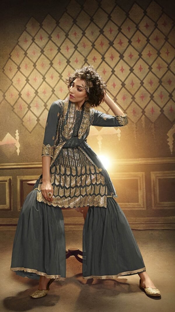 Alluring Grey Soft Net Palazzo Salwar Kameez – AD-NS2-4905