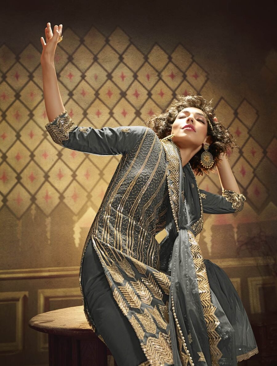 Alluring Grey Soft Net Palazzo Salwar Kameez – AD-NS2-4905