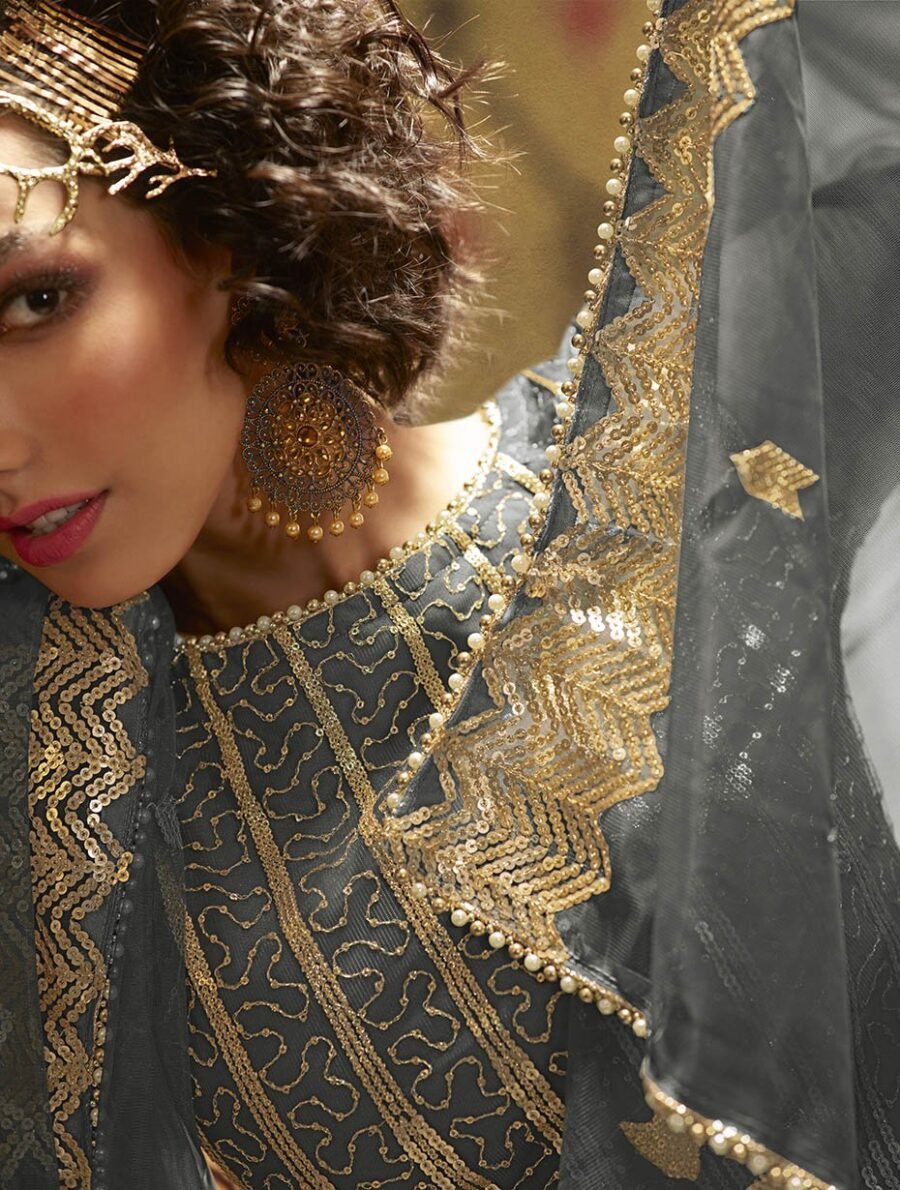 Alluring Grey Soft Net Palazzo Salwar Kameez – AD-NS2-4905