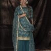 Modern Turquoise Blue Soft Net Palazzo Salwar Kameez – AD-NS4-14001