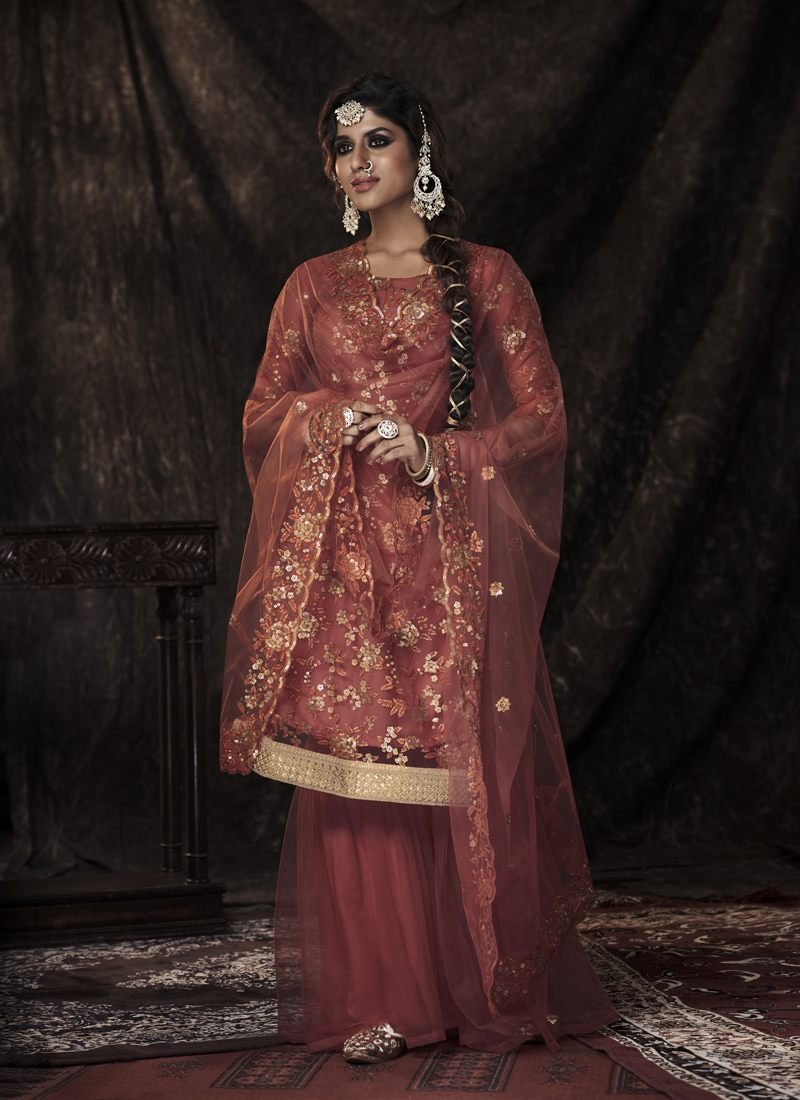 Glamorous Orange Soft Net Palazzo Salwar Kameez – AD-NS4-14002 Glamorous Orange Soft Net Palazzo Salwar Kameez – AD-NS4-14002