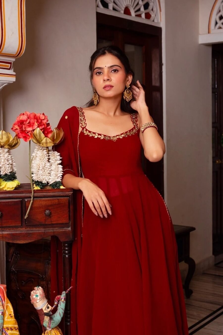 Exquisite Red Georgette Palazzo Salwar Kameez – 62440-5889