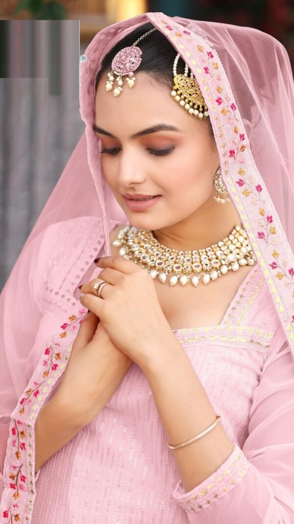 Alluring Oink Georgette Palazzo Salwar Kameez – 62442-717