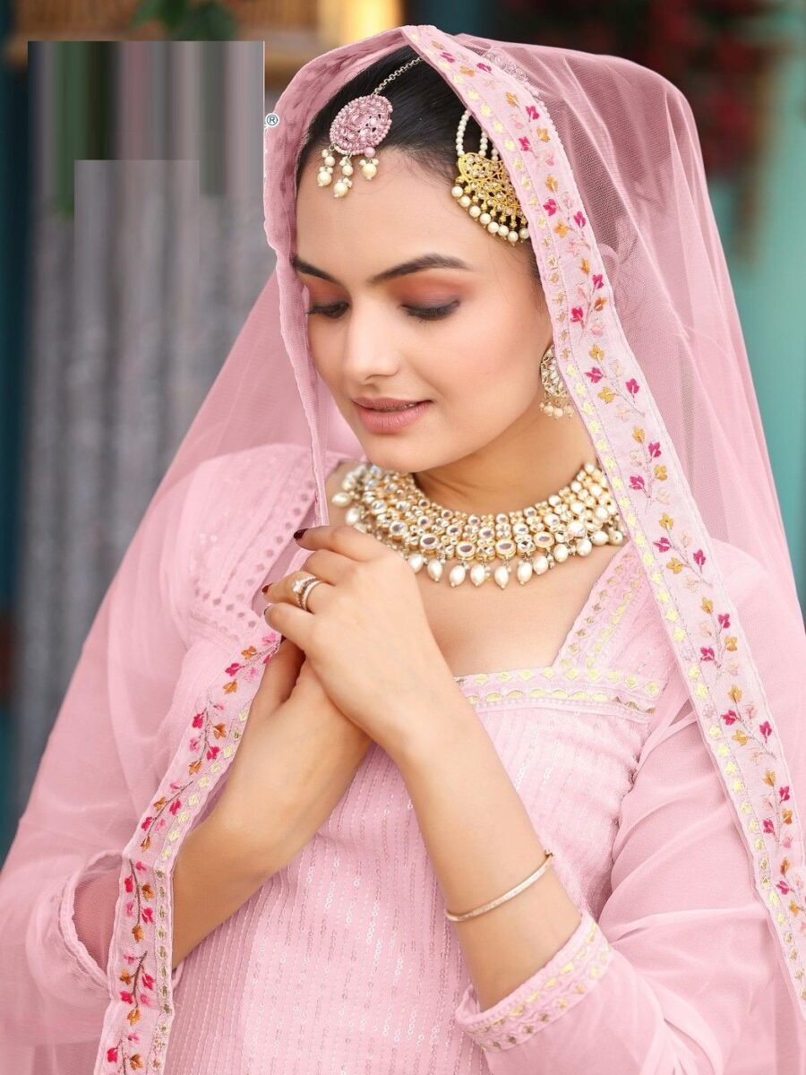 Alluring Oink Georgette Palazzo Salwar Kameez – 62442-717