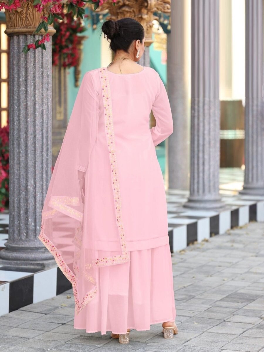 Alluring Oink Georgette Palazzo Salwar Kameez – 62442-717