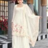Gleaming Off White Georgette Palazzo Salwar Kameez – 62442-718