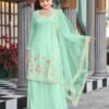Striking Green Georgette Palazzo Salwar Kameez – 62442-719