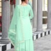 Striking Green Georgette Palazzo Salwar Kameez – 62442-719