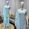 Captivating Sky Blue Georgette Straight Salwar Kameez – 62488-1543-B