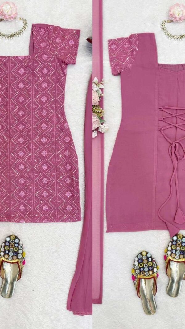 Magical Mauve Georgette Straight Salwar Kameez – 62488-1543-C