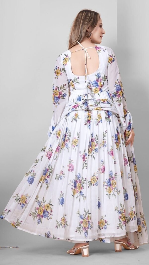 Charming Cream Georgette Anarkali Salwar Kameez – 62510-19