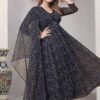 Luxe Black Georgette Anarkali Salwar Kameez – 62510-20 Luxe Black Georgette Anarkali Salwar Kameez – 62510-20