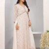 Lively White Georgette Anarkali Salwar Kameez – 62510-58