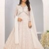 Lively White Georgette Anarkali Salwar Kameez – 62510-58