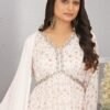 Lively White Georgette Anarkali Salwar Kameez – 62510-58