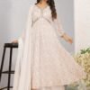Lively White Georgette Anarkali Salwar Kameez – 62510-58