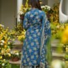 Trendy Blue Muslin Straight Salwar Kameez – 62519-14003