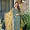 Stunning Teal Blue Muslin Straight Salwar Kameez – 62519-14005