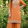 Magical Salmon Chinon Palazzo Salwar Kameez – 62535-596