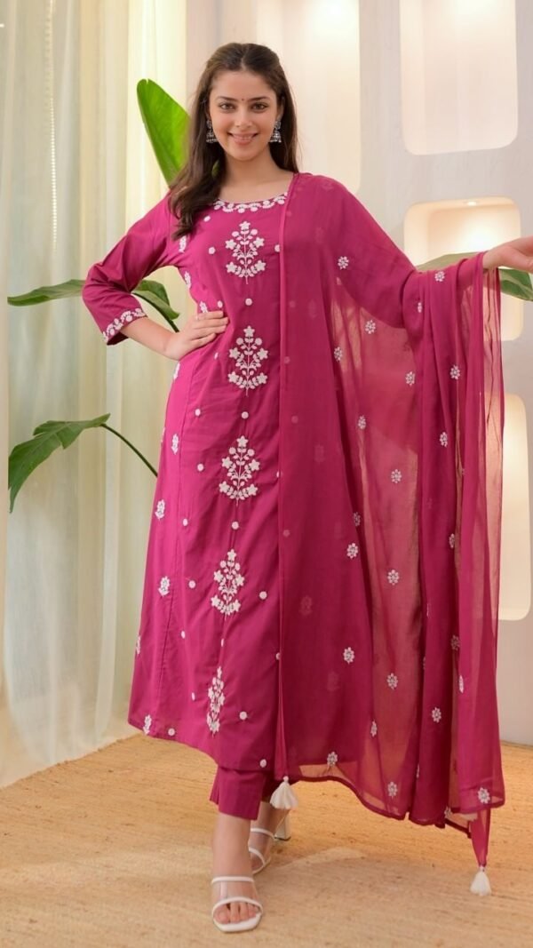 Refined Pink Rayon Straight Salwar Kameez – 62553-121