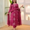 Refined Pink Rayon Straight Salwar Kameez – 62553-121 Refined Pink Rayon Straight Salwar Kameez – 62553-121