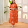 Iconic Orange Rayon Straight Salwar Kameez – 62553-122
