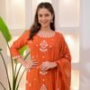 Iconic Orange Rayon Straight Salwar Kameez – 62553-122