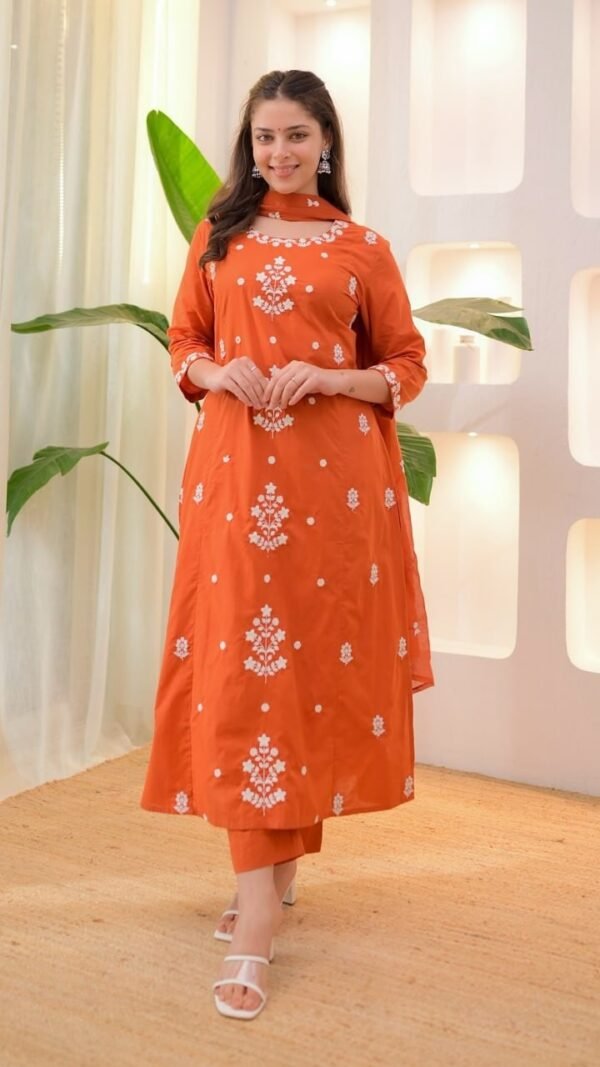 Iconic Orange Rayon Straight Salwar Kameez – 62553-122