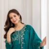 Radiant Teal Blue Vichitra Silk Straight Salwar Kameez – 62558-5130-B