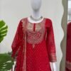 Vibrant Red Georgette Sharara Salwar Kameez – 62561-5899